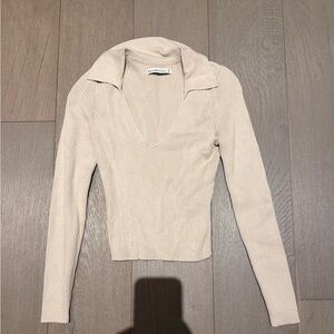 Abercrombie & Fitch Cream V-Neck Sweater